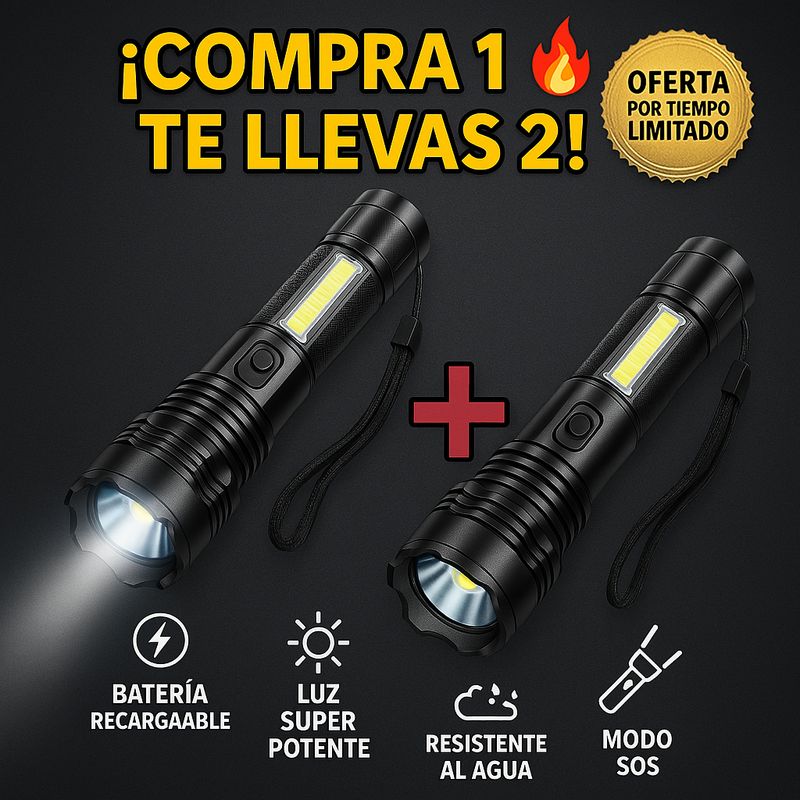 COMPRA 1 LLEVA 2 - Linterna Táctica Ultra Potente - TitaniumPro (PROMOCIÓN CIERRE DE LA TIENDA)