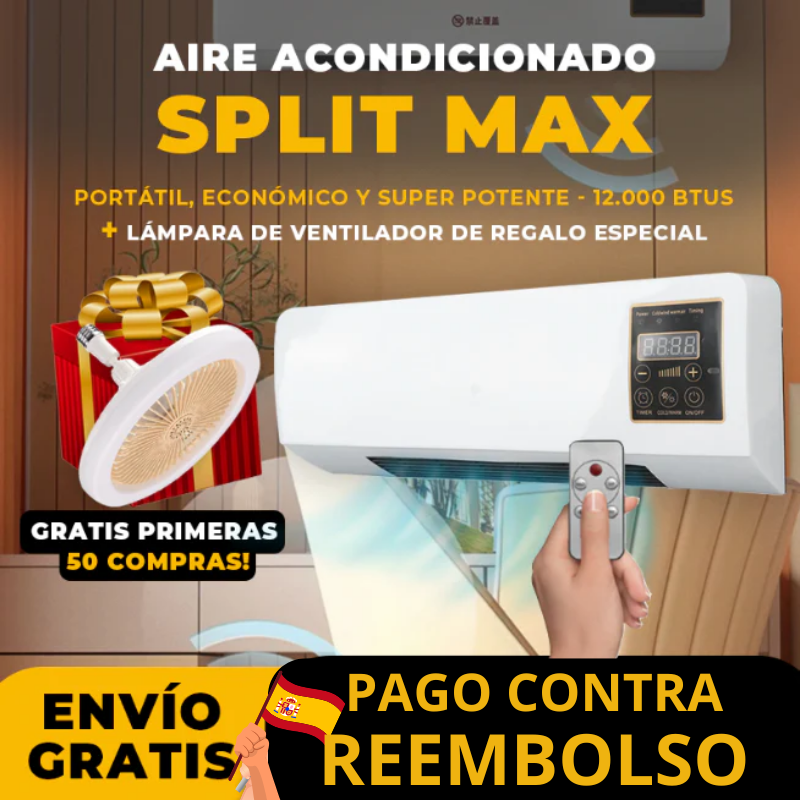 AIRE ACONDICIONADO PORTÁTIL SPLITMAX + 🎁 REGALO LÁMPARA DE VENTILADOR PROMOCION CIERRE DE LA TIENDA - ENVIO GRÁTIS 24HR MRW